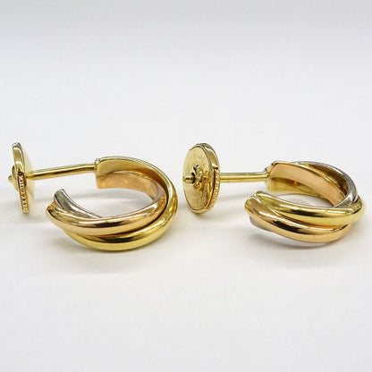 Cartier Trinity Earrings Small 18k Pink Gold WG YG 750 Pair
