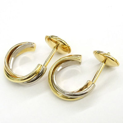 Cartier Trinity Earrings Small 18k Pink Gold WG YG 750 Pair