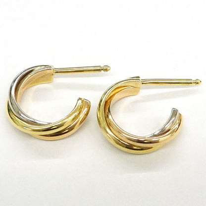 Cartier Trinity Earrings Small 18k Pink Gold WG YG 750 Pair