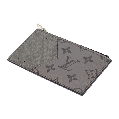 Louis Vuitton Coin Card Holder Case Purse Taigarama Gray Silver Cashless