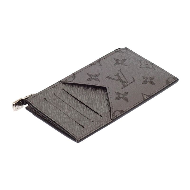 Louis Vuitton Coin Card Holder Case Purse Taigarama Gray Silver Cashless