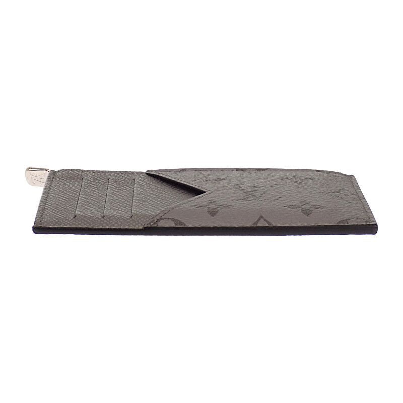 Louis Vuitton Coin Card Holder Case Purse Taigarama Gray Silver Cashless