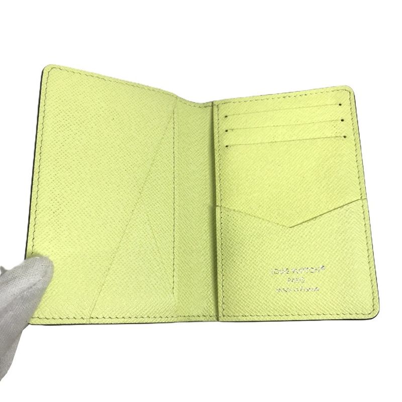 Louis Vuitton Card Case Organizer de Poche Taiga Leather Lemon Yellow