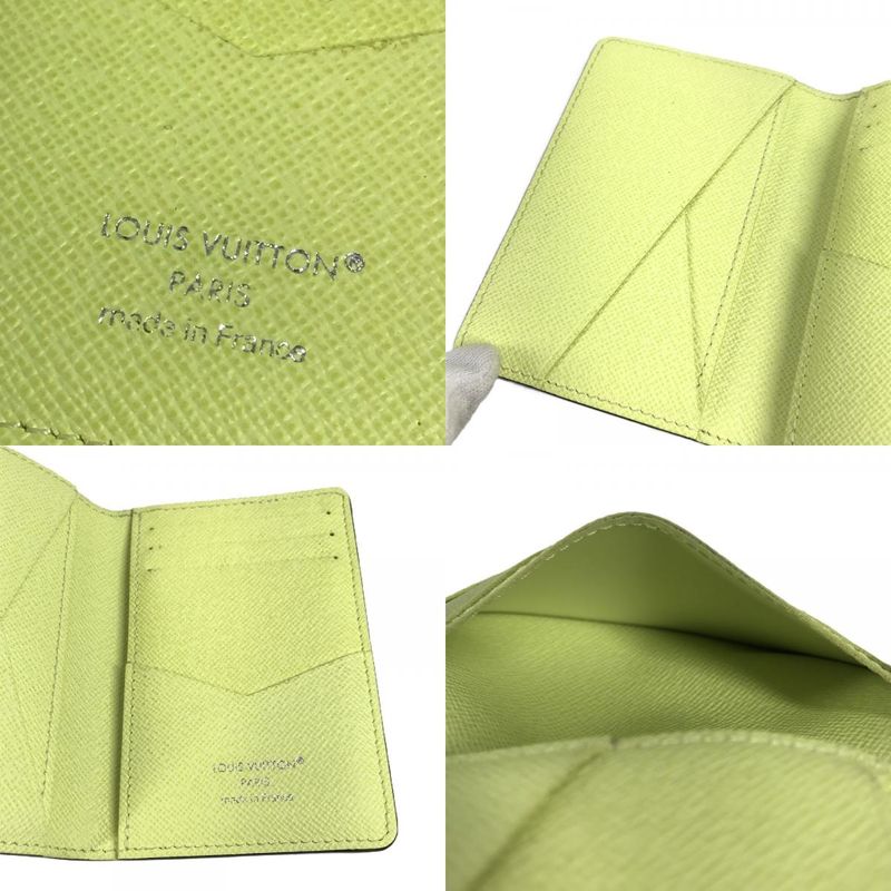 Louis Vuitton Card Case Organizer de Poche Taiga Leather Lemon Yellow