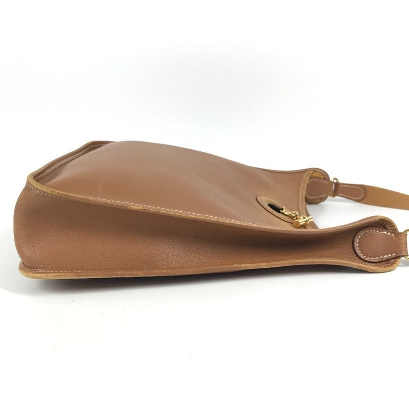 Hermes Shoulder Bag Vespa PM Leather Brown