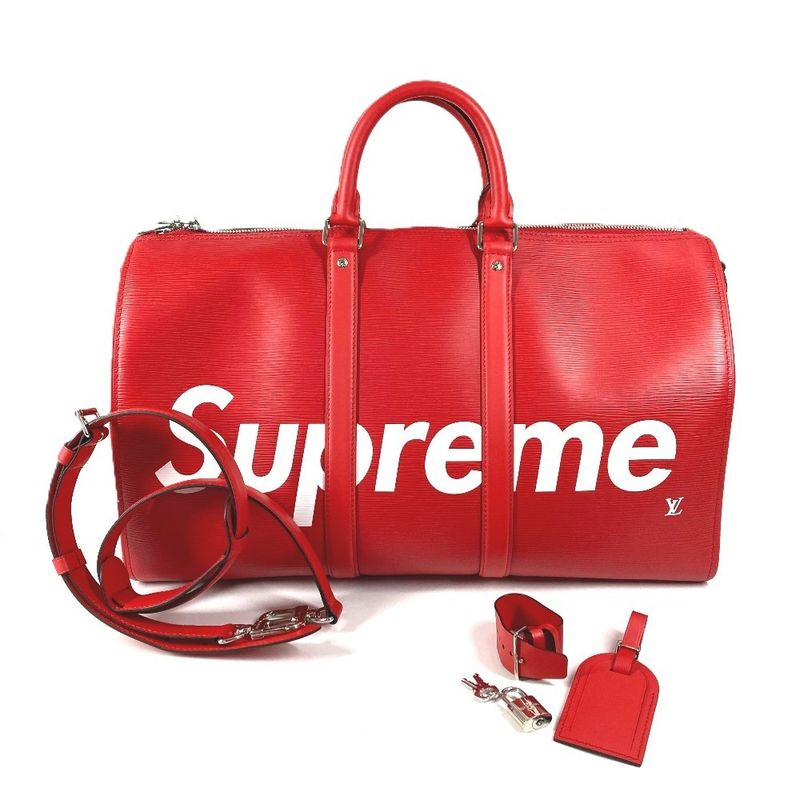 Louis Vuitton Boston Bag Keepall Bandouliere 45 Epi Leather Red