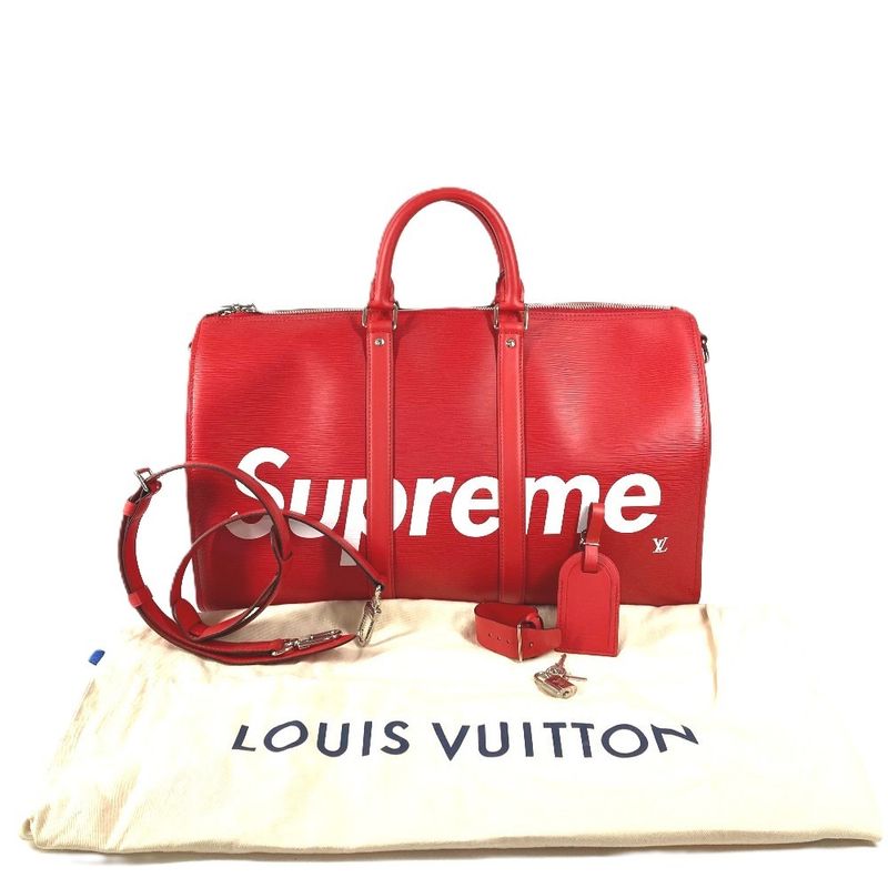 Louis Vuitton Boston Bag Keepall Bandouliere 45 Epi Leather Red