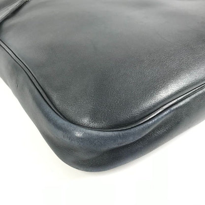 Hermes Shoulder Bag Logo Leather Black