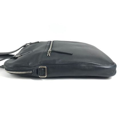 Hermes Shoulder Bag Logo Leather Black