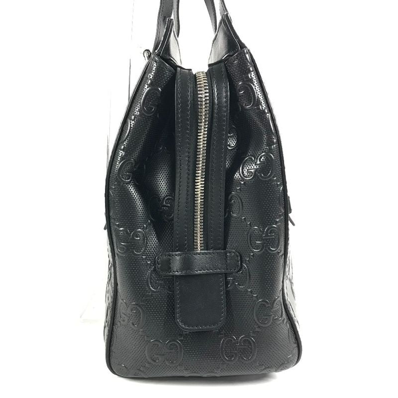 Gucci Shoulder Bag Logo Leather Black