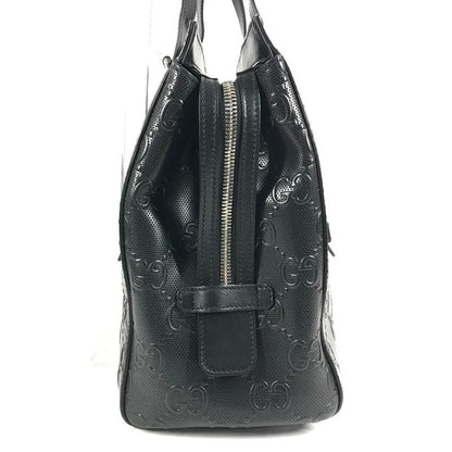 Gucci Shoulder Bag Logo Leather Black