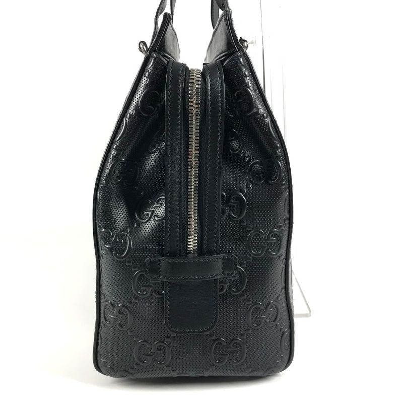Gucci Shoulder Bag Logo Leather Black