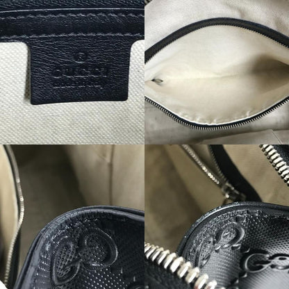 Gucci Shoulder Bag Logo Leather Black
