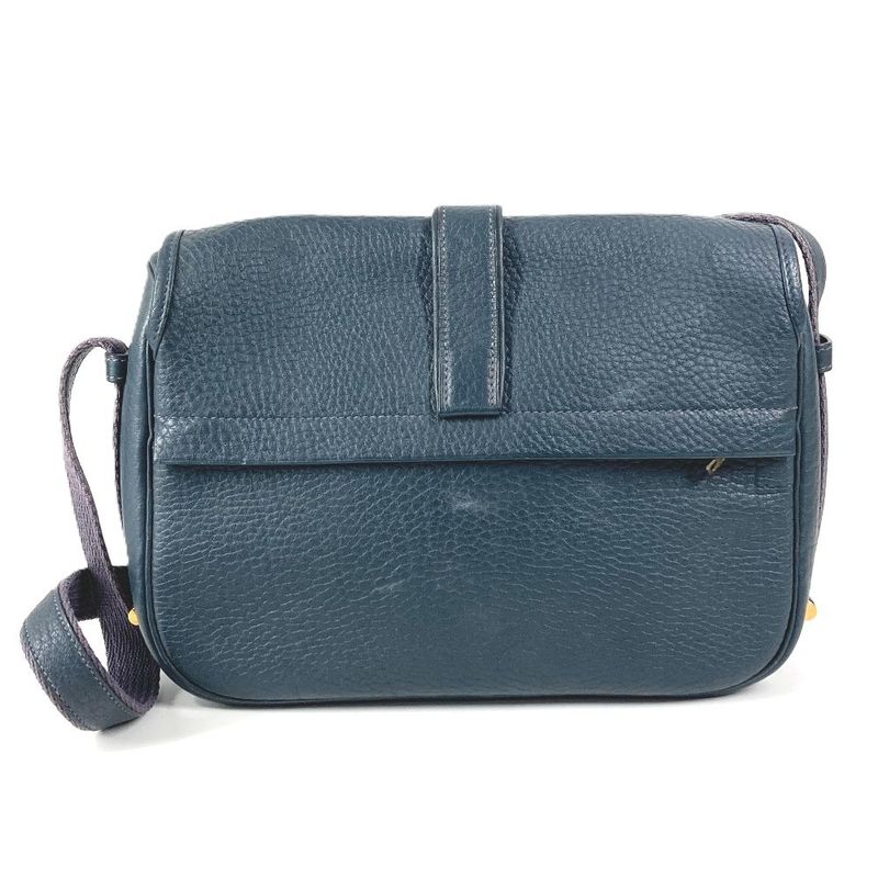 Hermes Shoulder Bag Logo Noumea Leather Navy