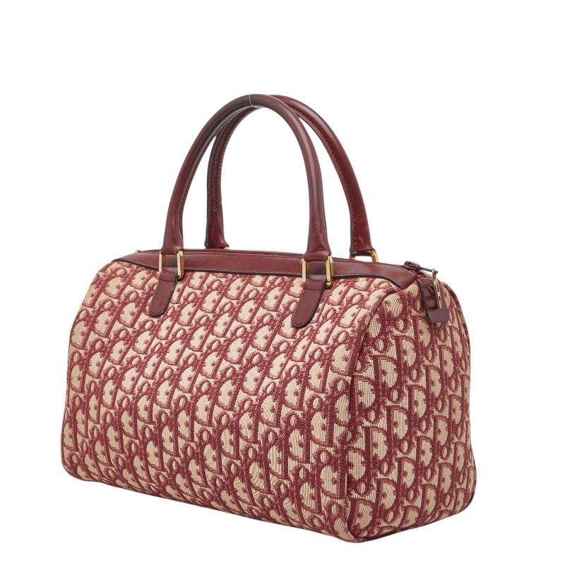 Dior Trotter Mini Boston Bag Red Canvas Leather