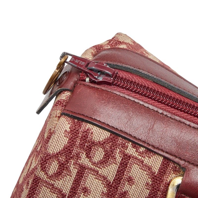 Dior Trotter Mini Boston Bag Red Canvas Leather