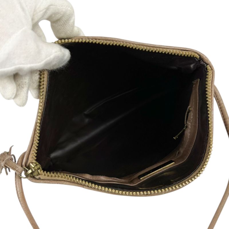 Bottega Veneta Intrecciato Shoulder Bag Pochette Leather Cotton