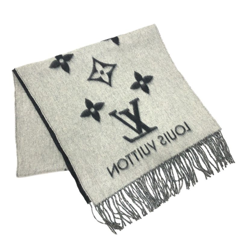 Louis Vuitton Scarf Monogram Reykjavik Cashmere Black