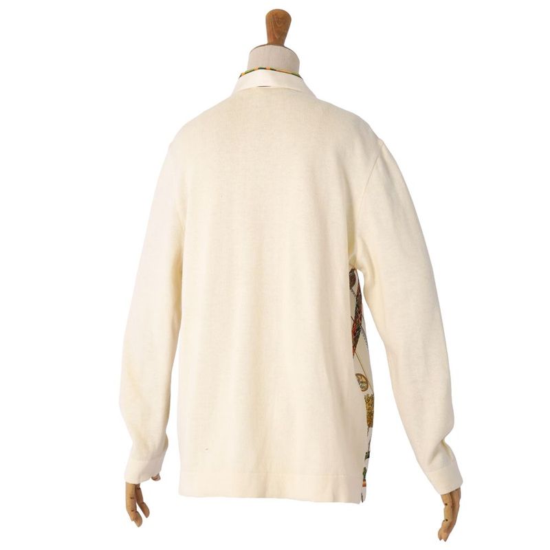 Hermes Shirt Blouse Long Sleeve Allover Pattern Silk Cut