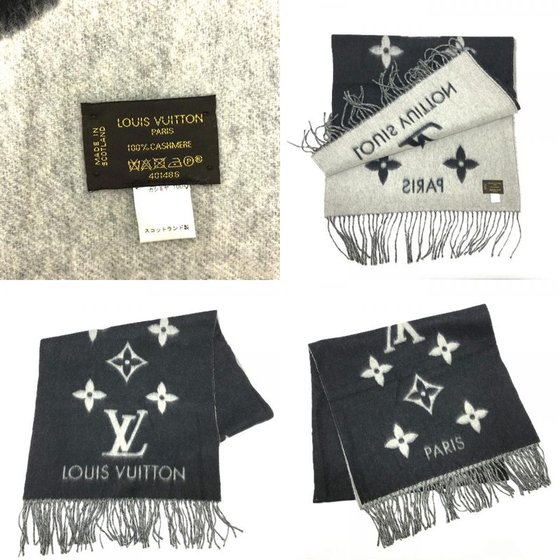 Louis Vuitton Scarf Monogram Reykjavik Cashmere Black