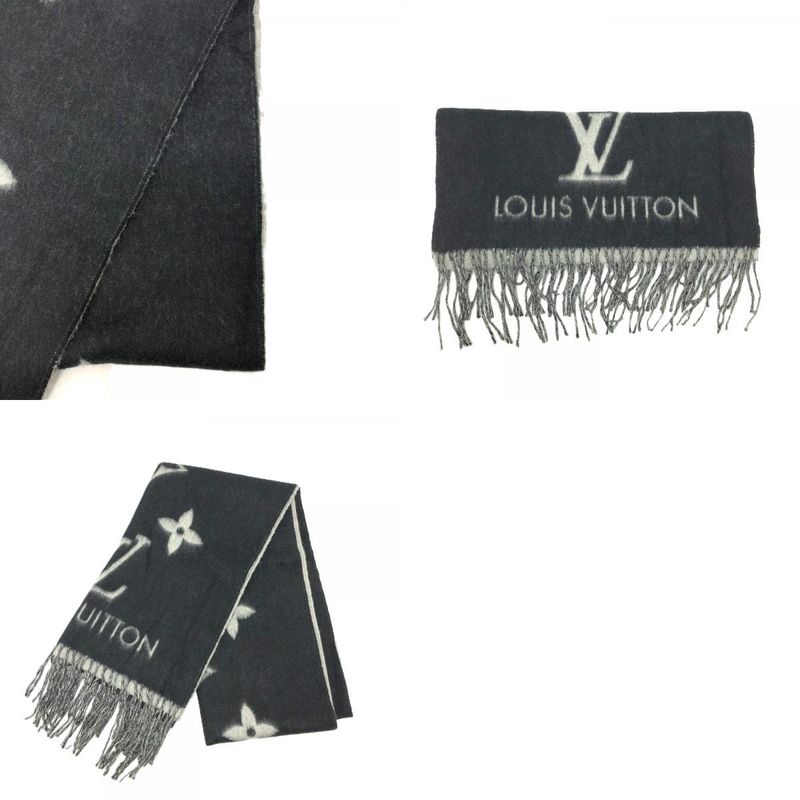 Louis Vuitton Scarf Monogram Reykjavik Cashmere Black