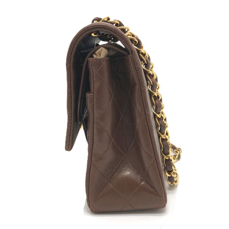 Chanel Shoulder Bag Quilted 25 Lambskin Brown