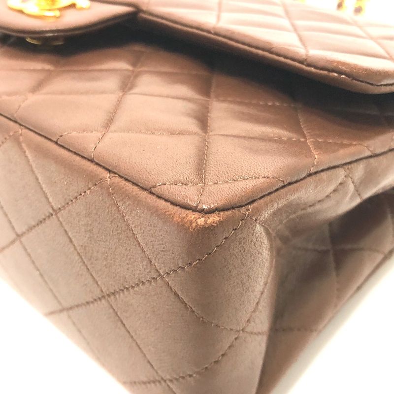 Chanel Shoulder Bag Quilted 25 Lambskin Brown