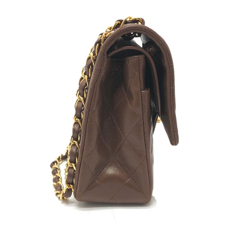Chanel Shoulder Bag Quilted 25 Lambskin Brown