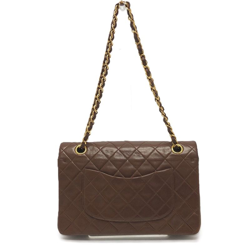 Chanel Shoulder Bag Quilted 25 Lambskin Brown