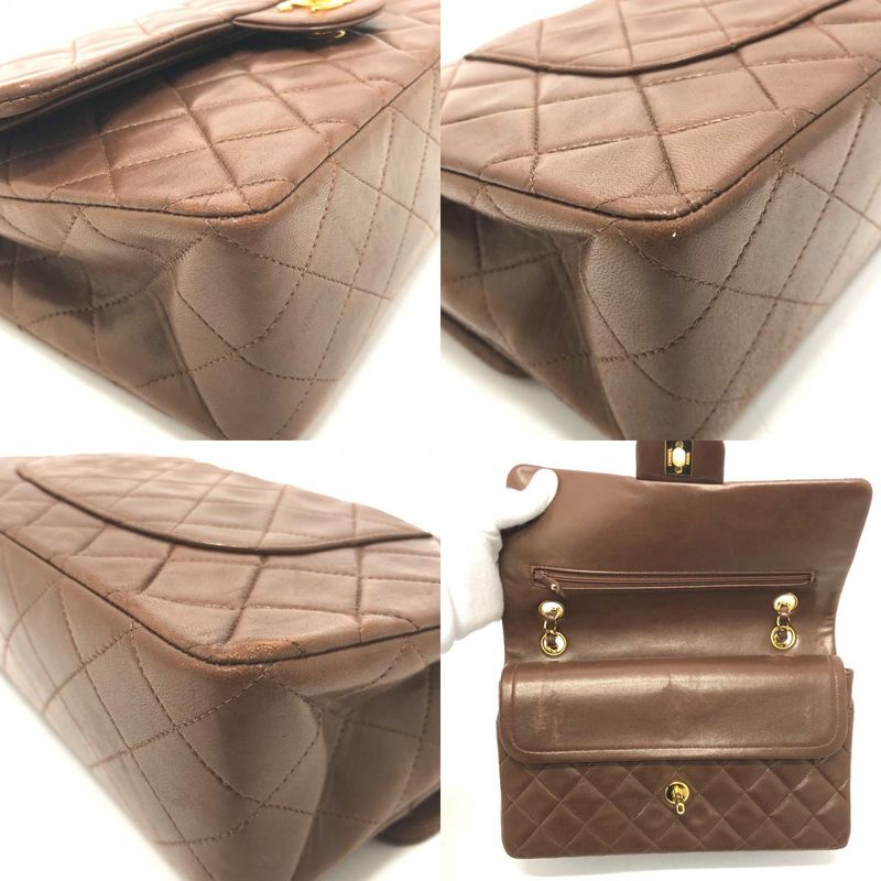 Chanel Shoulder Bag Quilted 25 Lambskin Brown