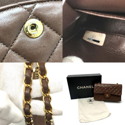 Chanel Shoulder Bag Quilted 25 Lambskin Brown