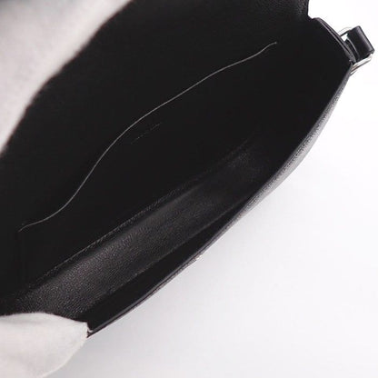 Celine Small Triomphe Cross Black Canvas Calfskin Crossbody