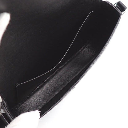 Celine Small Triomphe Cross Black Canvas Calfskin Crossbody
