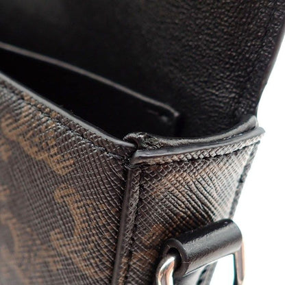 Celine Small Triomphe Cross Black Canvas Calfskin Crossbody