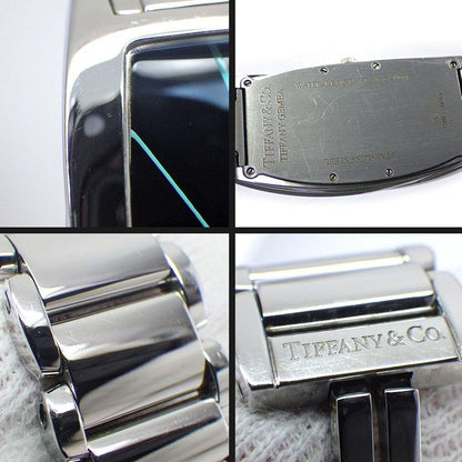 Tiffany & Co Watch Gemea Tonneau Black Dial Roman Index SS Quartz Analog