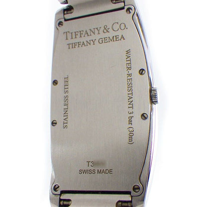 Tiffany & Co Watch Gemea Tonneau Black Dial Roman Index SS Quartz Analog
