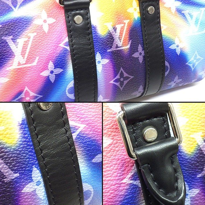 Louis Vuitton Shoulder Bag Keepall XS Multicolor Monogram Sunset Black Leather