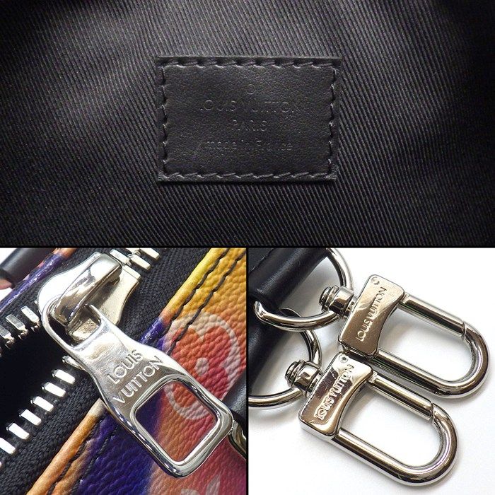 Louis Vuitton Shoulder Bag Keepall XS Multicolor Monogram Sunset Black Leather