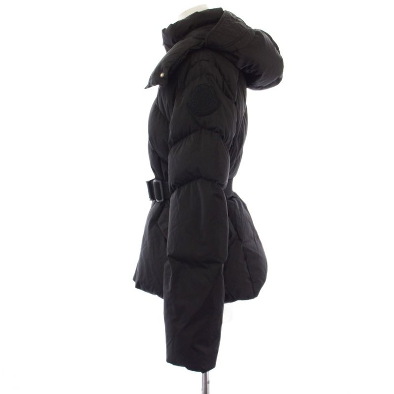 Moncler Aloes Giubbotto Down Jacket Outer Hood with Belt 0 Black YT