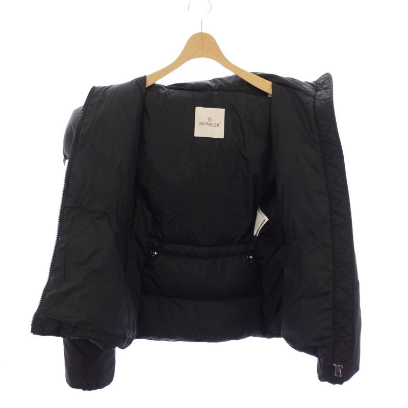 Moncler Aloes Giubbotto Down Jacket Outer Hood with Belt 0 Black YT