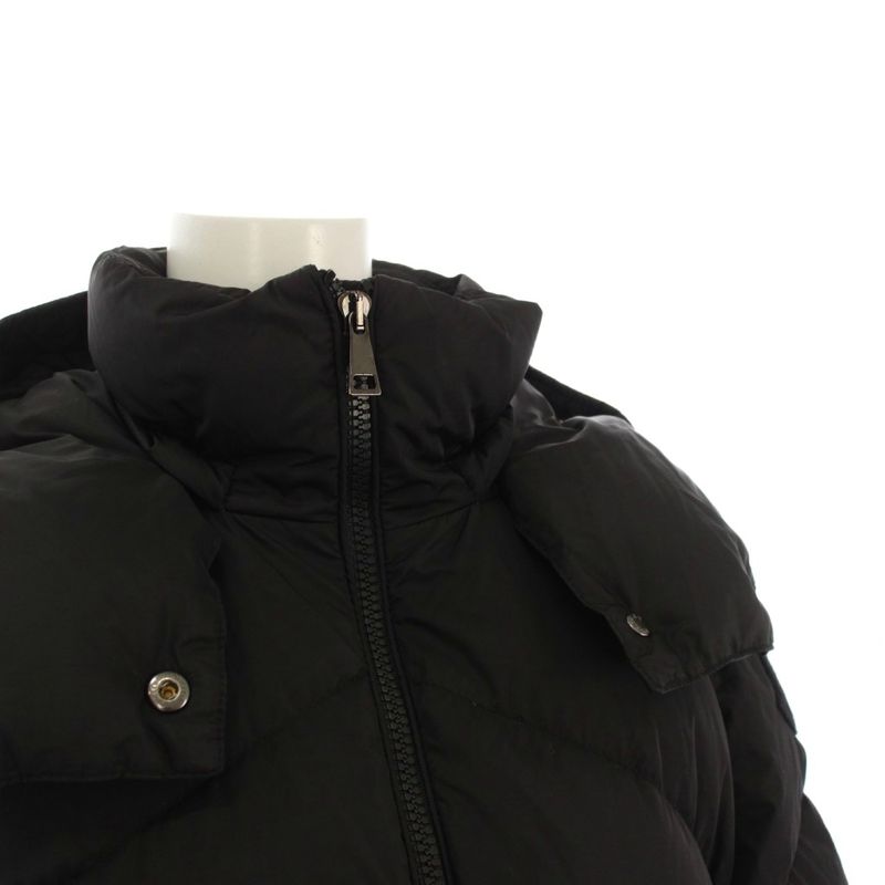Moncler Aloes Giubbotto Down Jacket Outer Hood with Belt 0 Black YT