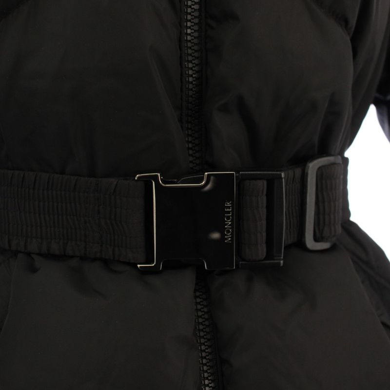 Moncler Aloes Giubbotto Down Jacket Outer Hood with Belt 0 Black YT