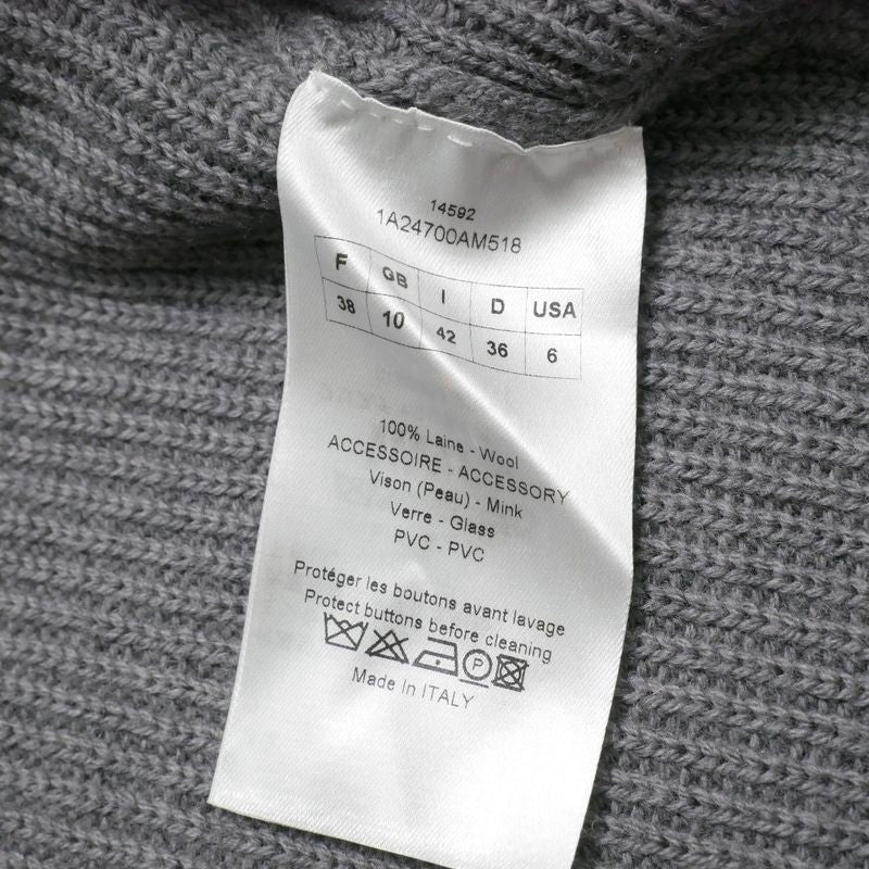 Dior Knit 42 Mink Decoration Cardigan