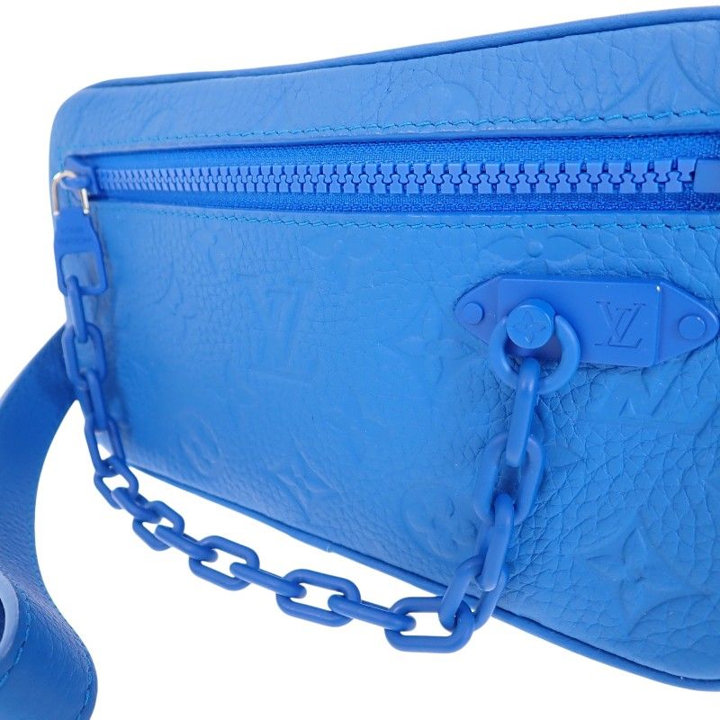 Louis Vuitton Pochette Volga Clutch Taurillon Leather Blue