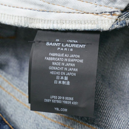 Saint Laurent Paris Denim Pants 29 Distressed Ankle Tapered Jeans