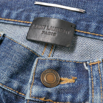 Saint Laurent Paris Denim Pants 29 Distressed Ankle Tapered Jeans