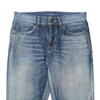 Saint Laurent Paris Denim Pants 29 Distressed Ankle Tapered Jeans