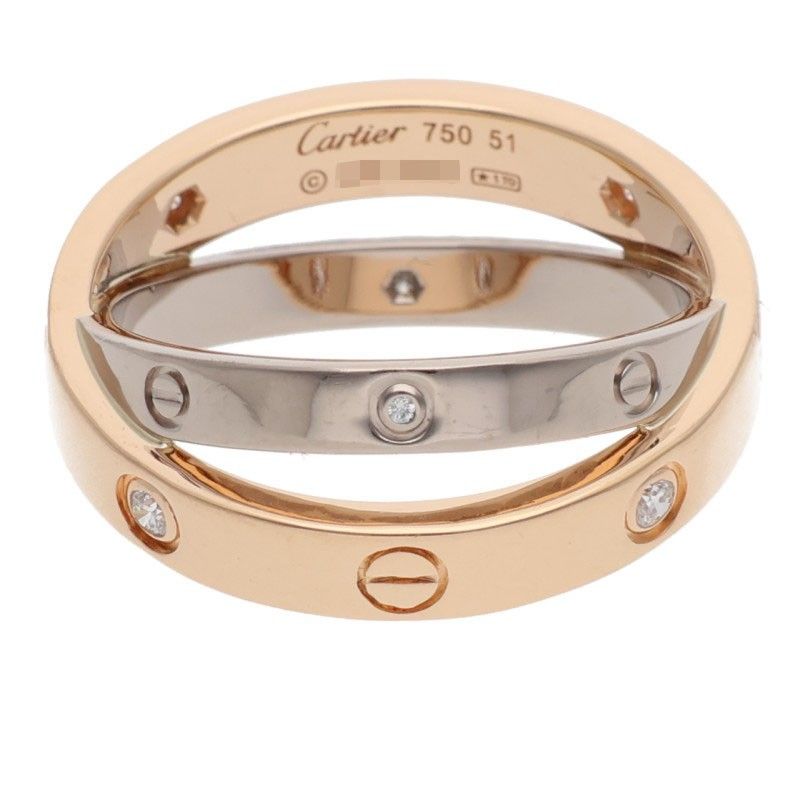 Cartier Be Love 18k Pink Gold WG Half Diamond Ring