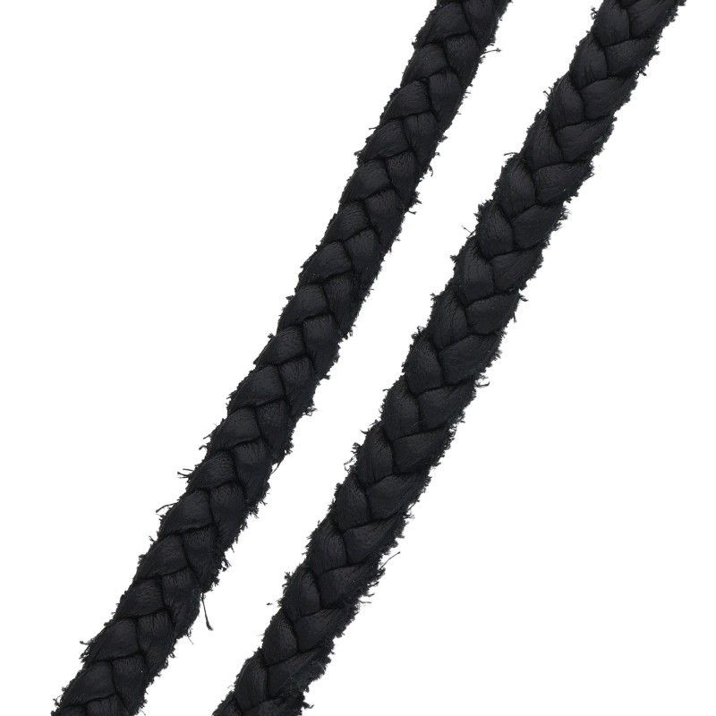 Chrome Hearts Leather Braid Scroll Blade Silver Necklace