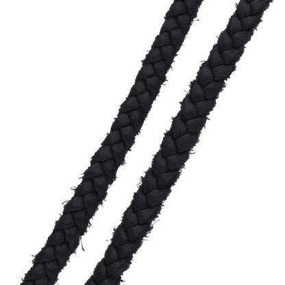 Chrome Hearts Leather Braid Scroll Blade Silver Necklace